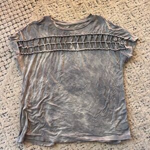American Eagle Outfitters Gray Short Sleeve Top